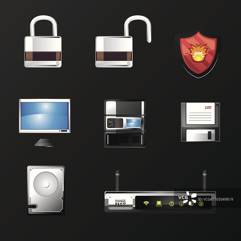 计算机安全图标图片素材