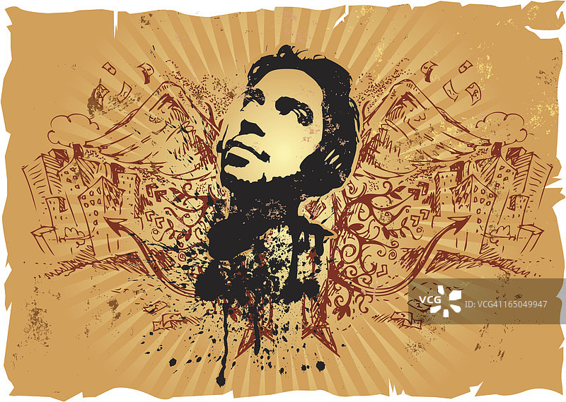 生锈的纸质音乐设计图片素材