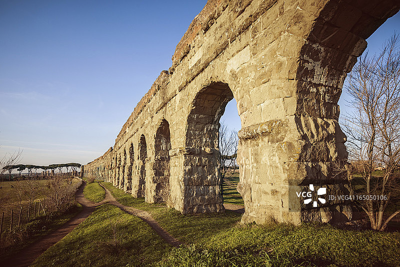 水道公园的罗马输水道图片素材