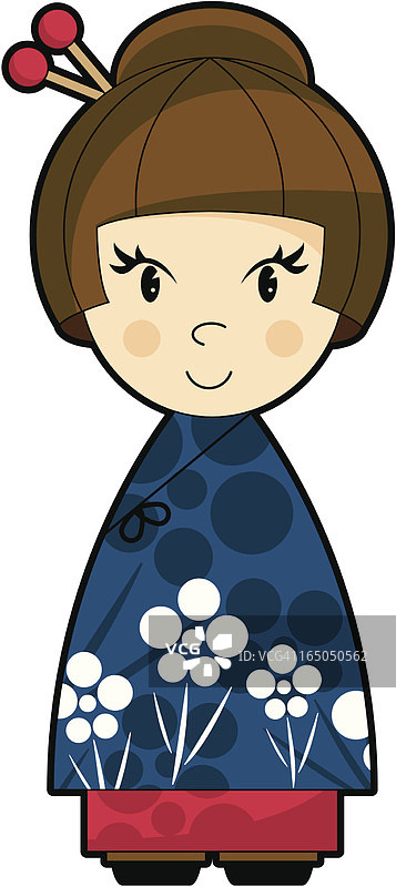 亚洲女孩蓝色图片素材