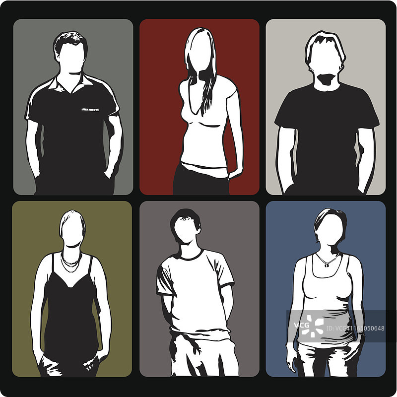 六个年轻人图片素材