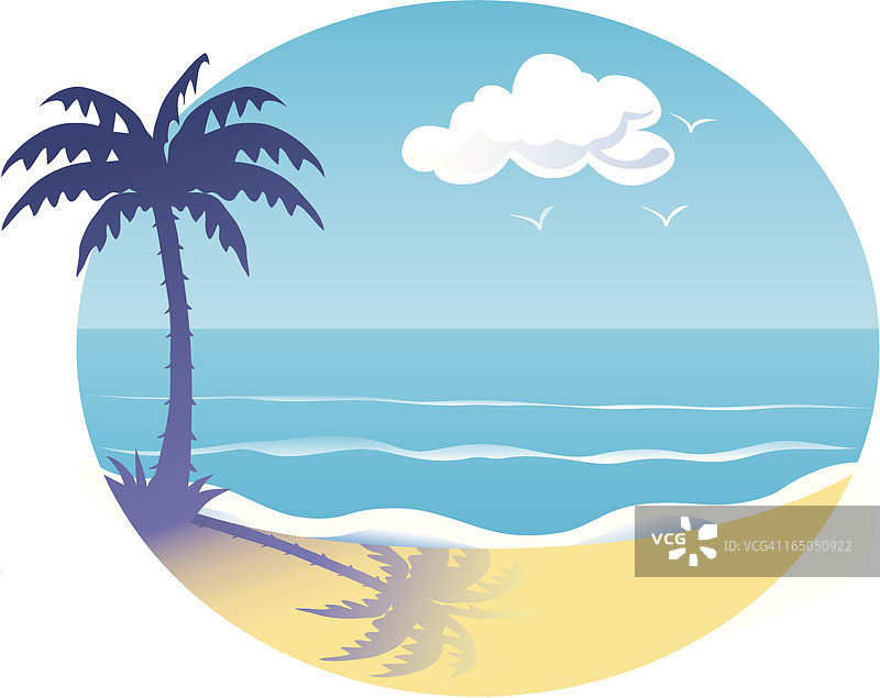 有棕榈树的热带海滩图片素材