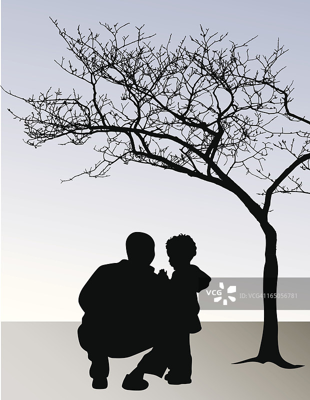 父爱剪影矢量图图片素材