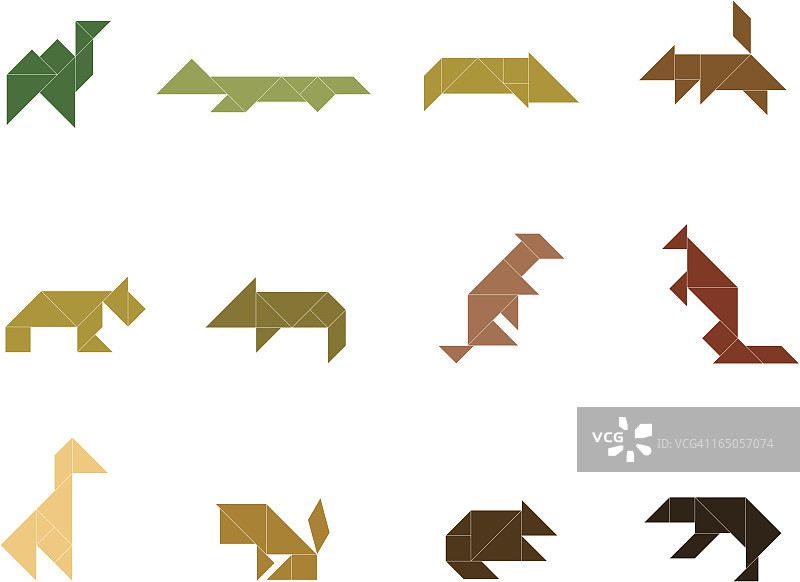 七巧板野生动物套装图片素材