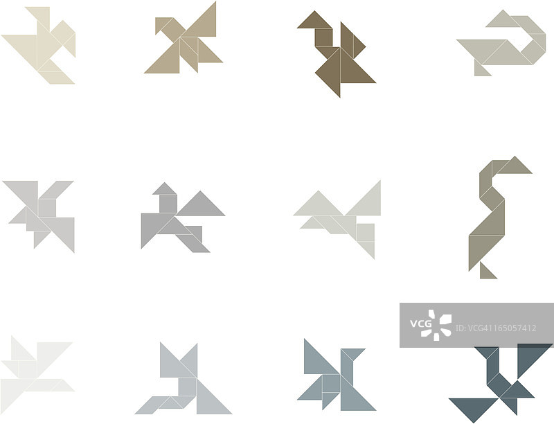 七巧板鸟套装 | 002图片素材