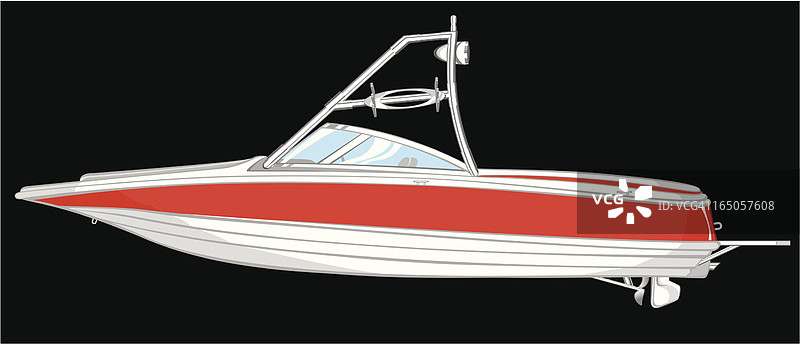 红白船插画图片素材