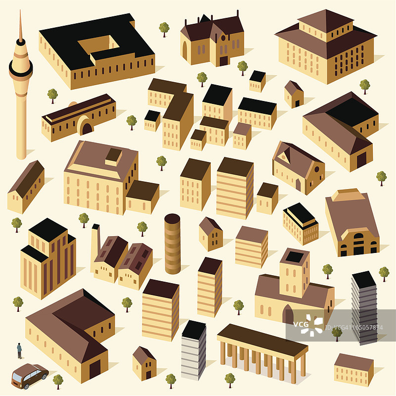 砂岩建筑与汽车图片素材