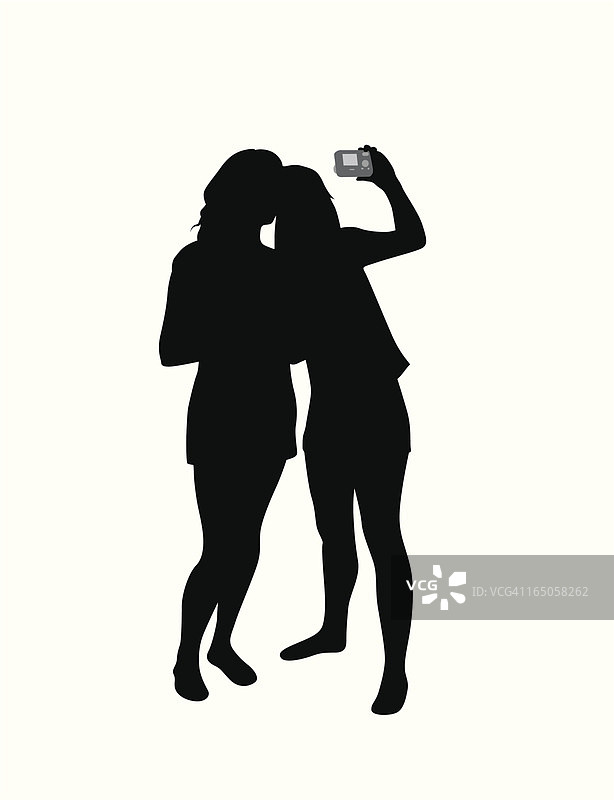 对着镜头微笑的剪影矢量图图片素材