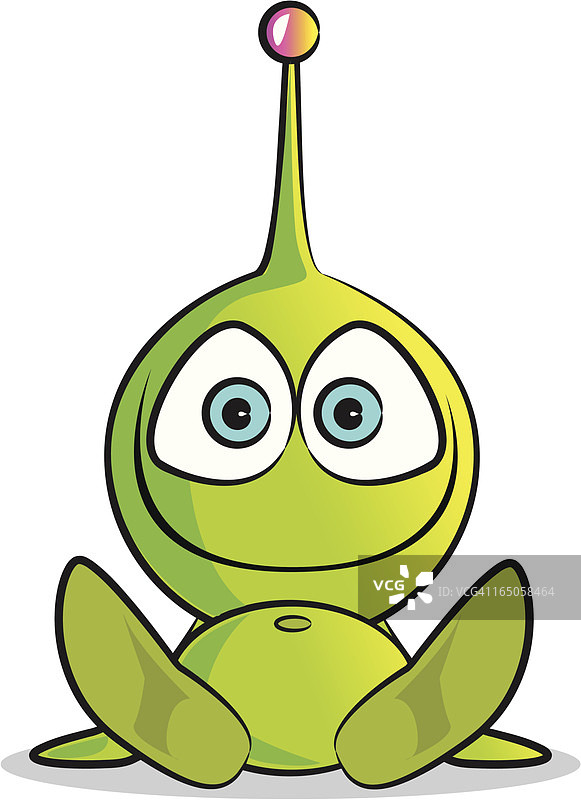 外星人宝宝坐着图片素材