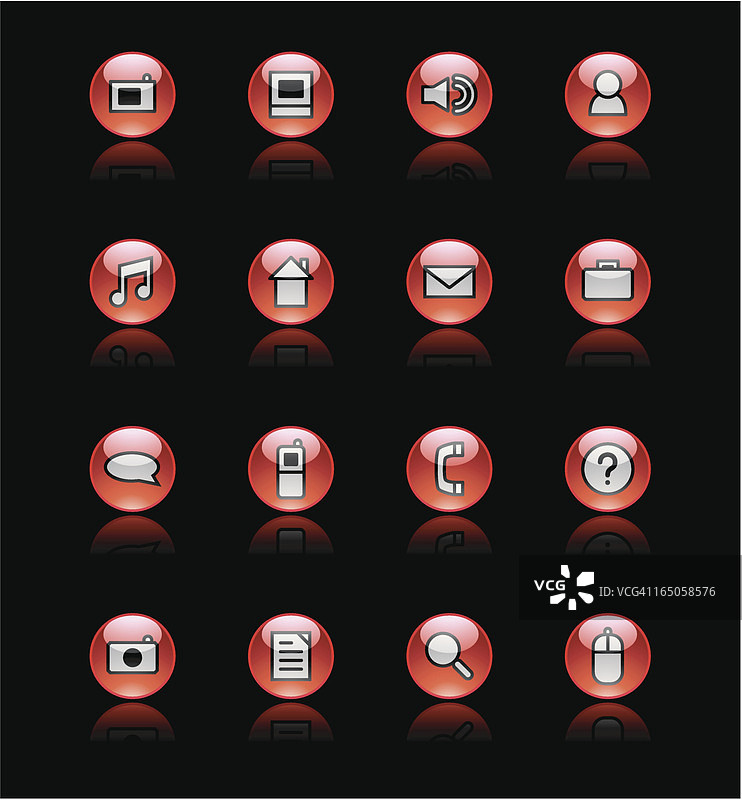 闪亮的红色图标图片素材