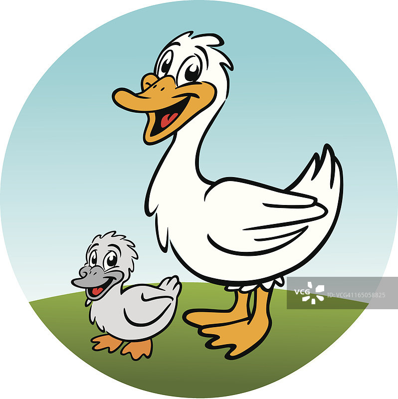 带着幼崽的鹅图片素材