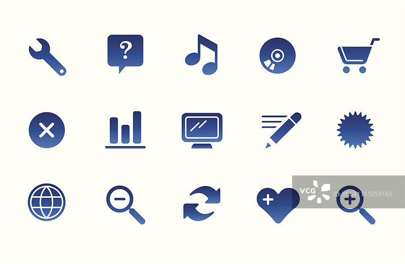 互联网和网站商业图标 02 - 蓝色系列图片素材