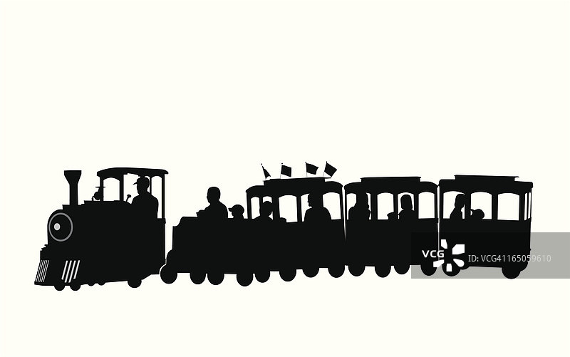 儿童火车矢量剪影图片素材