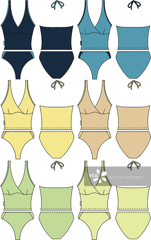 女士修身 tankini 比基尼套装图片素材