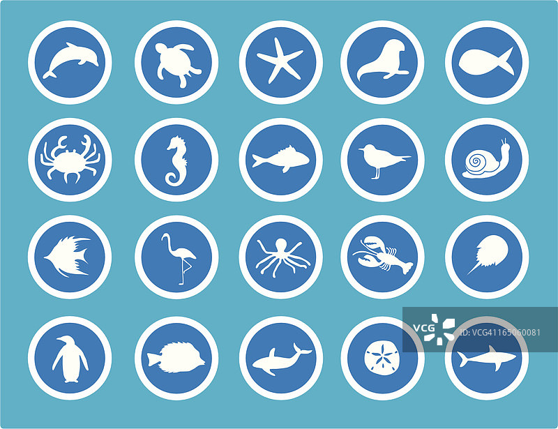 海洋动物图标图片素材