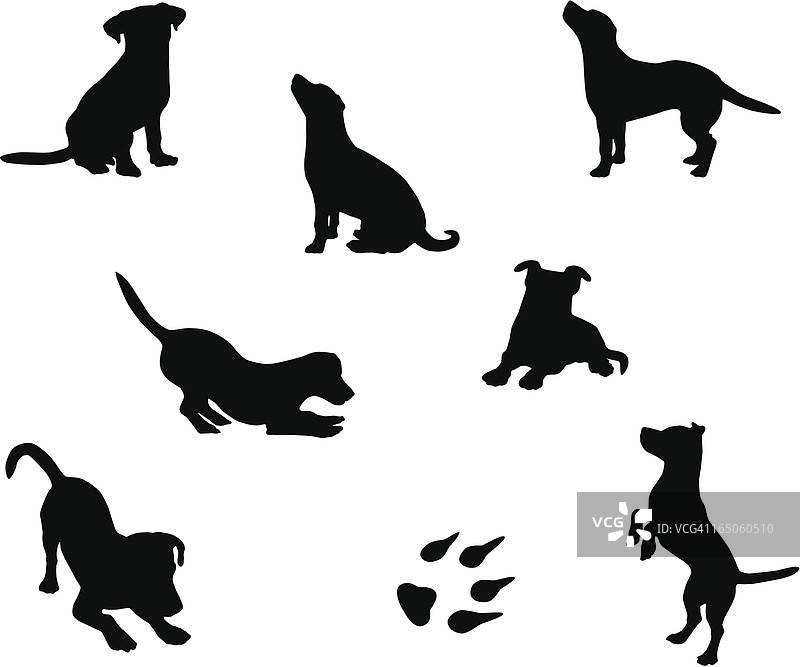 狗剪影图片素材