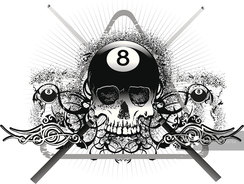 八号球骷髅图片素材