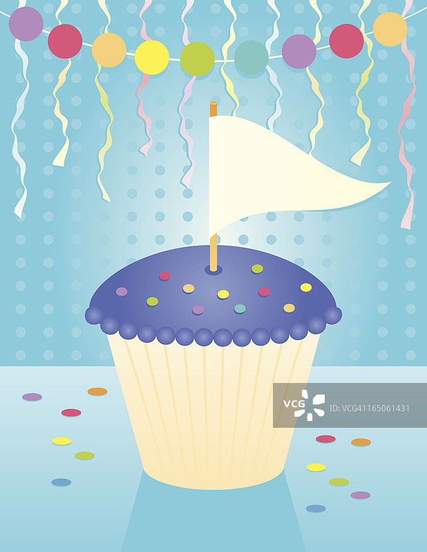 生日banner纸杯蛋糕图片素材