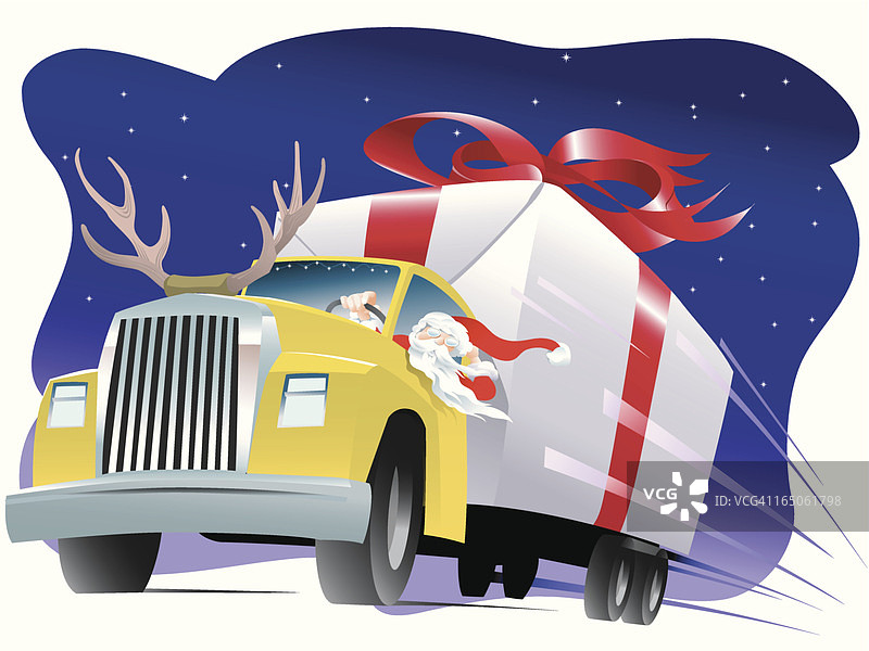 圣诞卡车图片素材