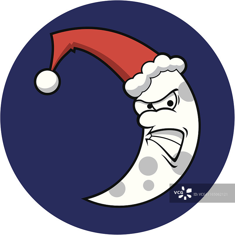 愤怒的圣诞老人月亮图片素材