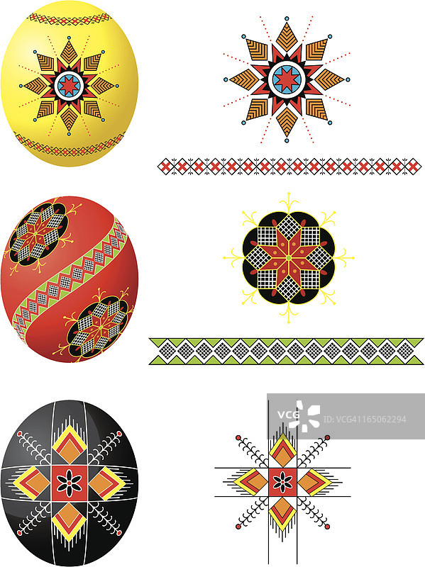 复活节彩蛋和装饰图案图片素材