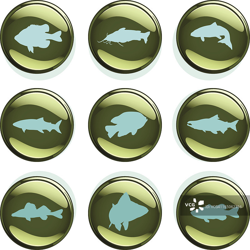 温带气候鱼类徽章图片素材