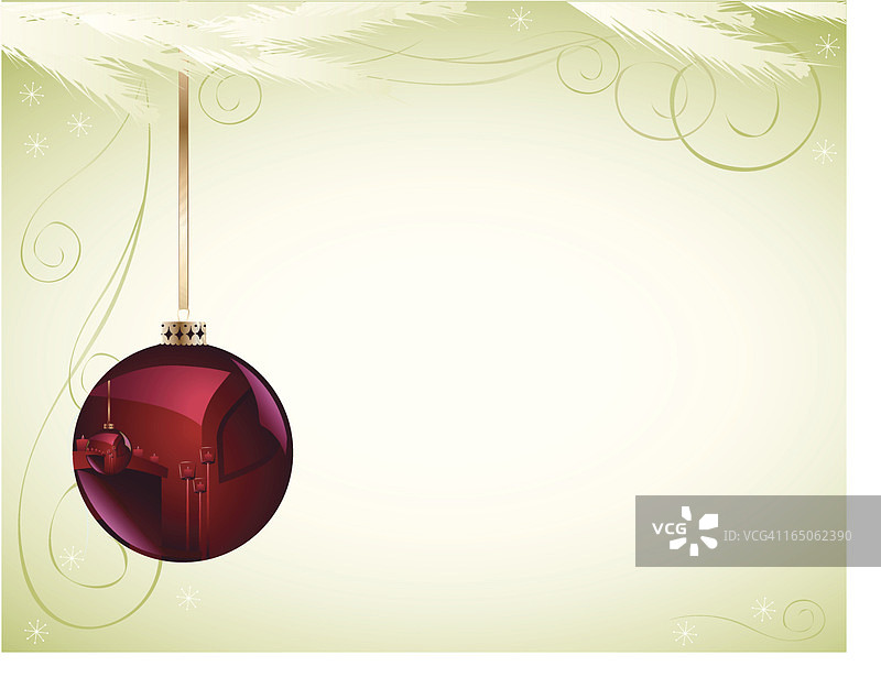 绿植圣诞球图片素材