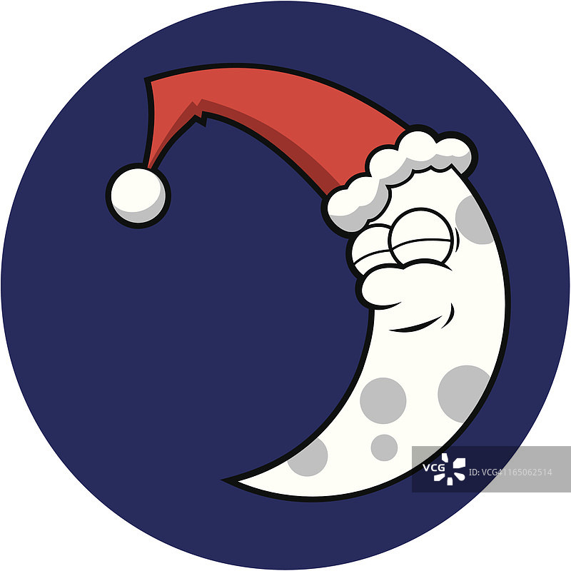 瞌睡的圣诞老人月亮图片素材