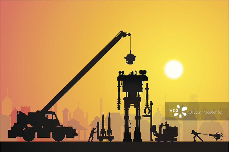 在城镇制作机器人图片素材