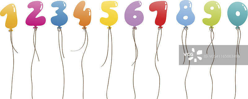 生日派对数字气球图片素材