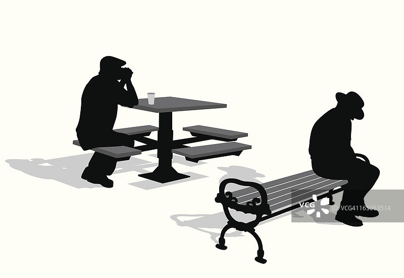 变老的矢量剪影图片素材