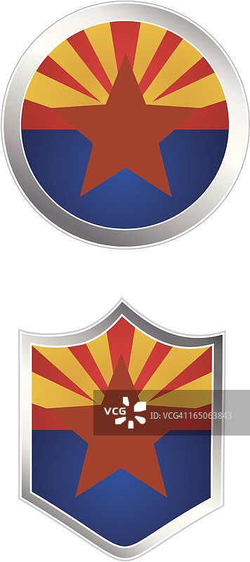 亚利桑那州旗按钮图片素材