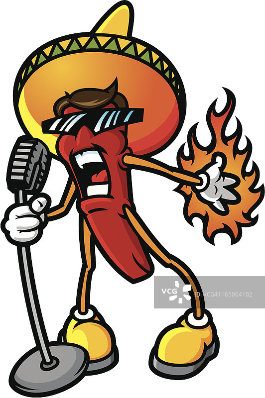 唱歌的辣椒图片素材