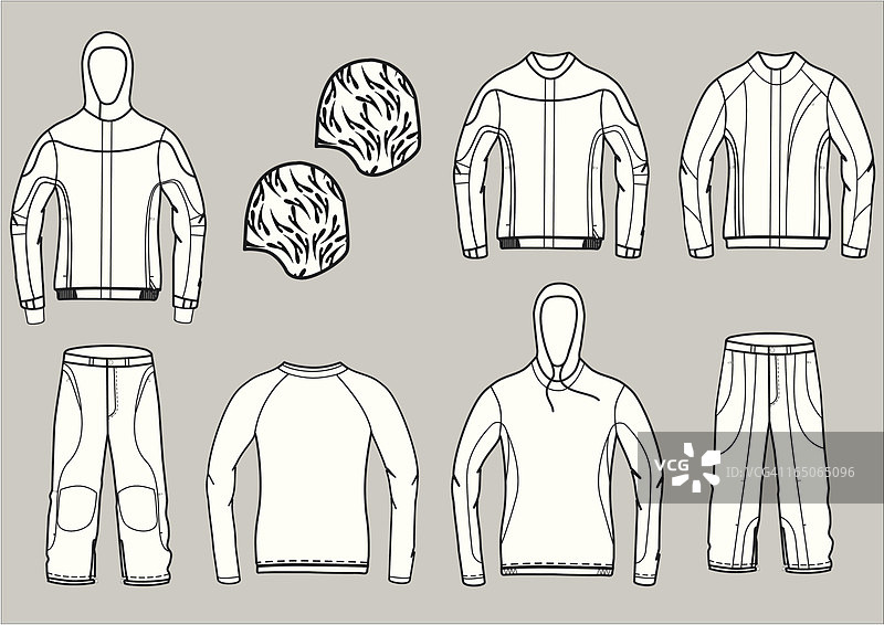 滑雪板套装矢量图图片素材