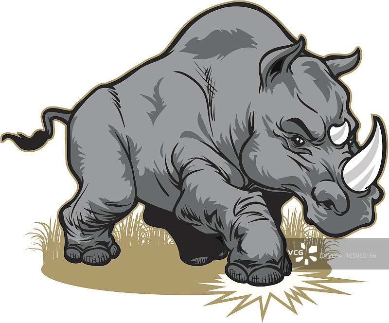 犀牛践踏图片素材