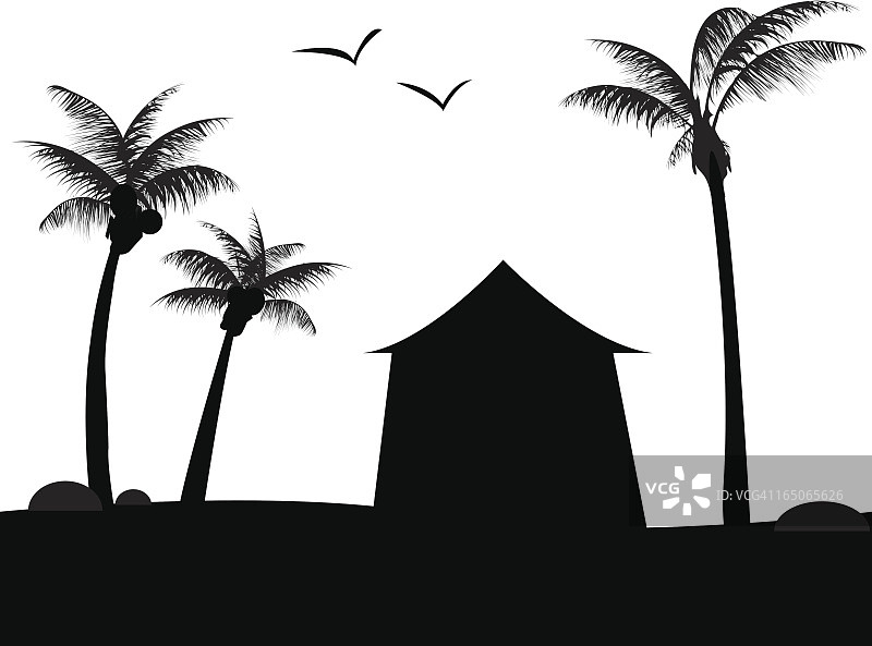 海滩小屋图片素材