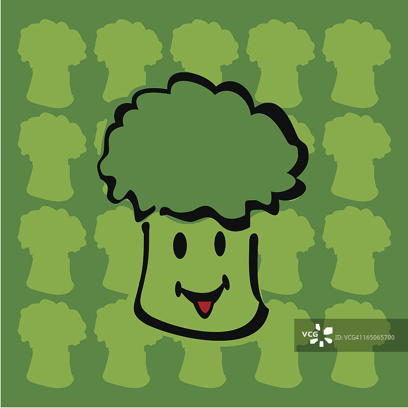 快乐的西兰花图片素材