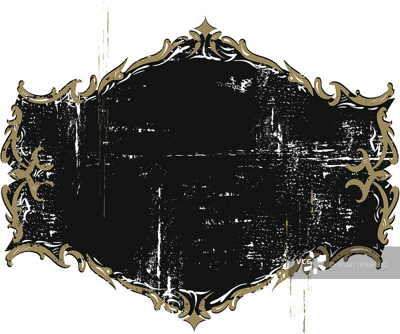 华丽的镀金风化徽章图片素材