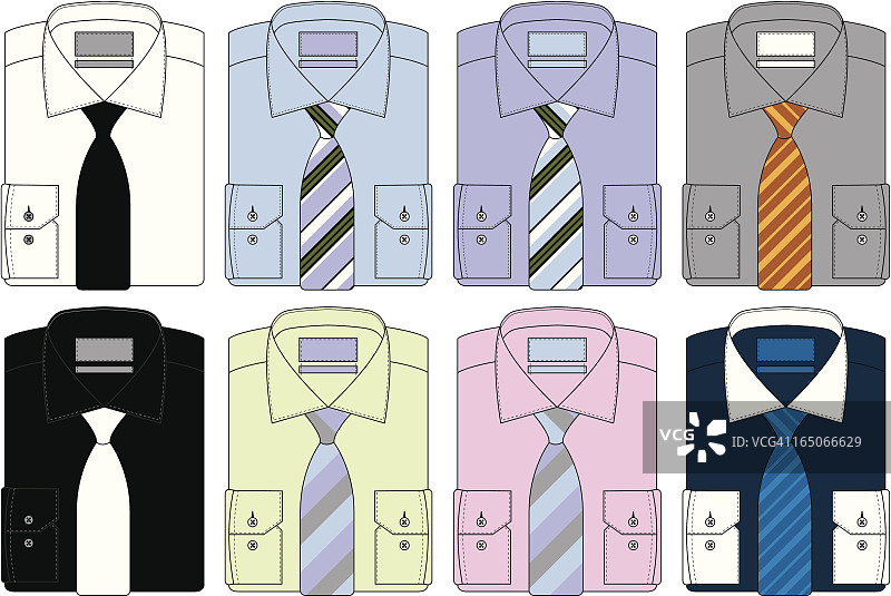 男士正装衬衫带领带（折叠）图片素材