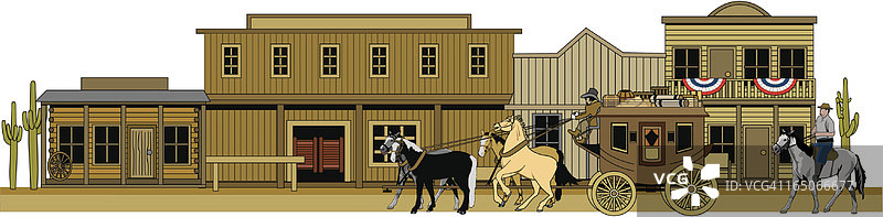 西部小镇风光图片素材