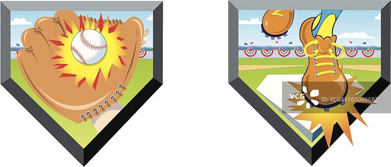 棒球设计 - 跑垒和出局图片素材