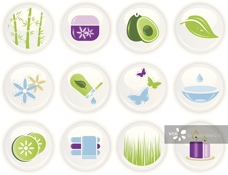 白色背景上的水疗图片素材