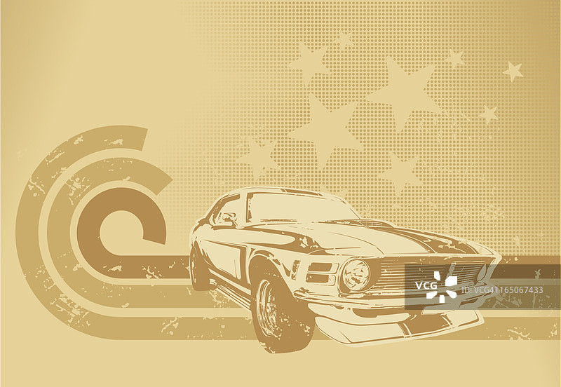 棕褐色肌肉车图案图片素材
