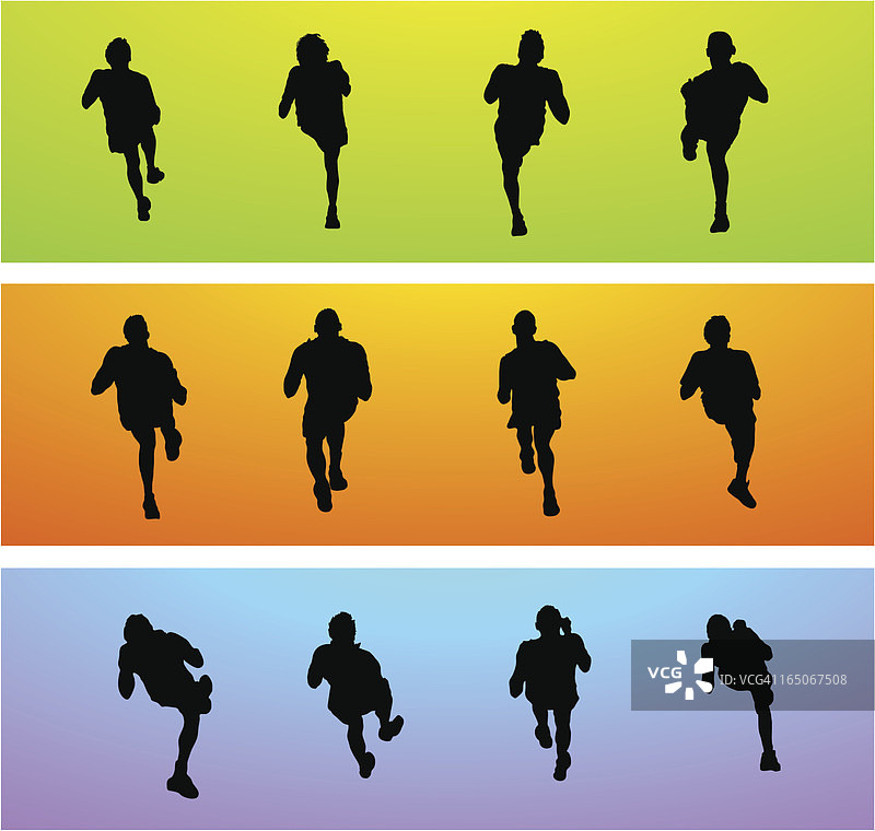 从上方看到的慢跑者图片素材