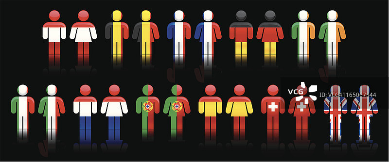 覆盖男女符号的西欧旗帜图片素材