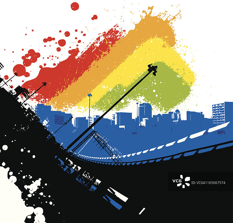 明亮的城市垃圾风格图片素材