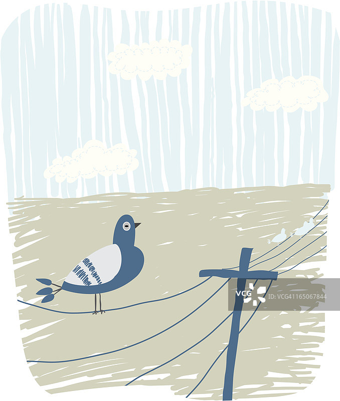 电线上的小鸟图片素材