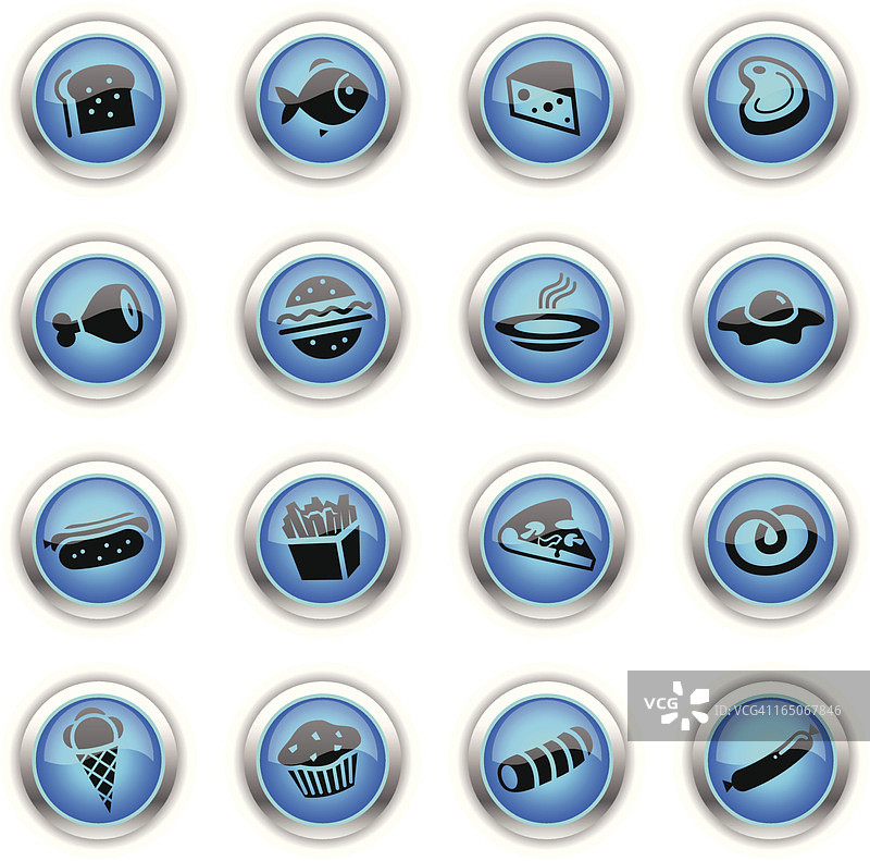 蓝色图标 - 食物图片素材