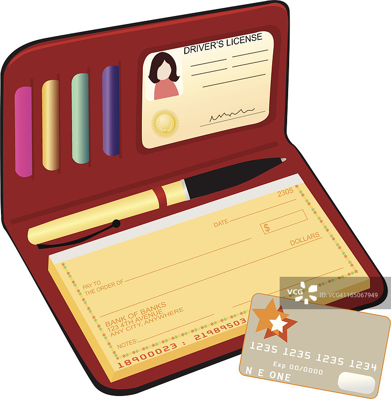 女性支票簿图片素材