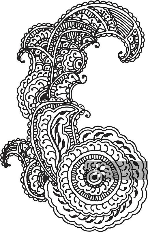 海娜墨水纹身设计图片素材